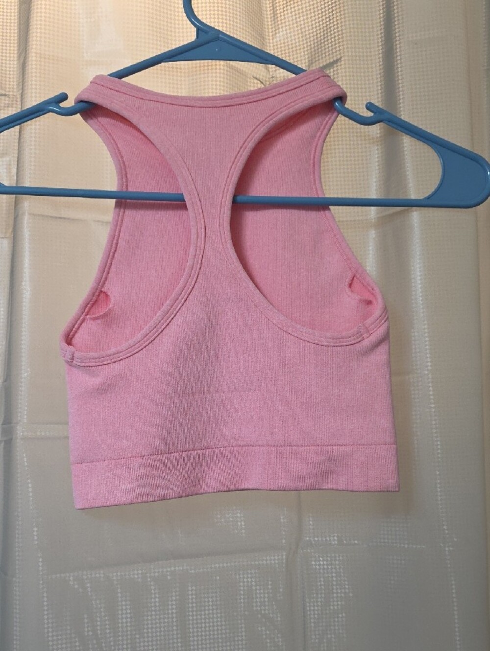 NUX Soft Pink Ribbed High-Neck Crop Tank - Picture 3 of 4